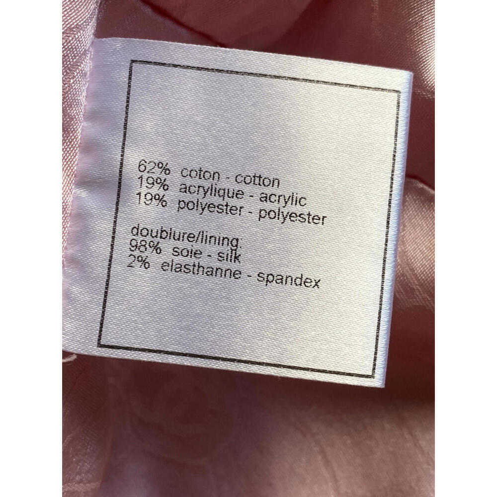 2007 CHANEL FR-34 Vintage 07P TWEED Pink Black Jacket Trim CC logo Buttons US-2 - Picture 15 of 15